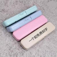 便携筷子勺子套装餐具三件套成人304不锈钢叉子学生可爱筷收纳盒 北欧粉盒+筷子+勺子