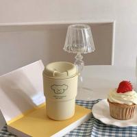 韩国ins自制可爱考拉小狗手绘插画情侣咖啡杯防摔随手杯奶茶杯 #米白小狗