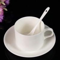 欧式咖啡杯套装 骨瓷咖啡杯3件套 创意陶瓷咖啡杯碟logo定制 纯白色1杯1碟1瓷勺