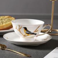 水杯套装英式咖啡杯碟下午茶杯子红茶陶瓷会所餐厅家用茶具送礼 报喜鸟-一杯一碟