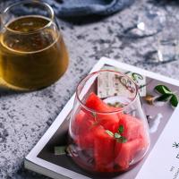 北欧风玻璃杯家用杯子果汁杯 抖音网红水杯创意透明奶茶店饮料杯 富士山小号杯(300ml) 杯子(单只装)