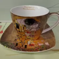 外贸库存咖啡杯碟洋式咖啡杯碟家居用品摆件 金色方