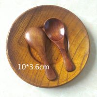 韩式竹木勺子长柄迷你蜂蜜勺咖啡勺定制调羹竹木勺子家用 老漆色木勺10*3.6cm 1个装