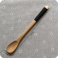 长款木质搅拌勺蜂蜜搅拌棒居家日用咖啡勺长柄原木绑线勺子 J14