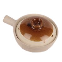 传统土锅单柄砂锅炖锅陶瓷土菜馆煲仔饭砂锅家用煮糊锅粥锅奶锅 一人份6号单柄白款