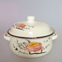 16-20cm老式搪瓷锅双耳锅炖锅汤锅奶锅泡面锅电磁炉燃气灶通用 意境[加厚] 16cm