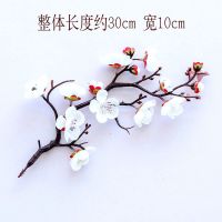 中国风家居摆件客厅陶瓷花瓶假花仿真梅花腊梅桃花盆景盆栽装饰 仿真台面白色梅花3