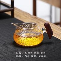 公杯加厚耐热玻璃泡茶公道杯分茶器侧把倒茶器泡茶壶木把公杯茶具 04木雀