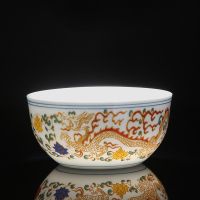 高档主人杯单杯十二生肖杯陶瓷杯景德镇功夫茶杯喝茶杯茶具品茗杯 #66祥龙碗杯一个安全装