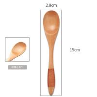 日式木勺原木搅拌勺和风木质勺子咖啡勺搅拌棒简约甜品勺家用饭勺 (B)棕线小木勺