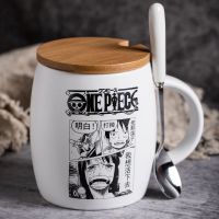 水杯 陶瓷网红海贼王马克杯带盖勺动漫创意咖啡杯可爱学生杯子 妮可罗宾 带盖勺