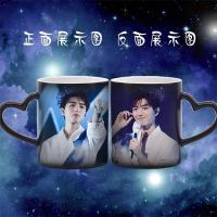 王俊凯变色水杯TFBOYS小螃蟹应援同款星空马克杯来图定制陶瓷杯子 01 不变色白杯[无盖勺]