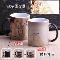 命运之夜杯子Saber吾王fate陶瓷变色杯动漫水杯子DIY定制生日礼物 01款 不变色心把[送勺子+盖子]