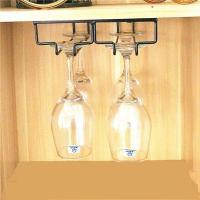 高脚杯架红酒杯架倒挂酒吧吊杯架酒柜架欧式葡萄酒杯架悬挂欧式 黑色 3槽长30cm*宽22.5cm