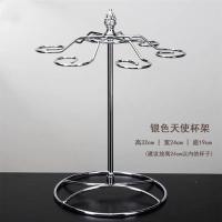 家用红酒杯架酒柜红酒架摆件葡萄酒装饰倒挂酒瓶架子现代轻奢酒架 升级款(更坚固 更稳) 银色天使///...