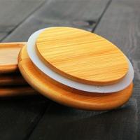 玻璃凉水壶盖子冷水壶食品级304不锈钢盖竹木盖8cm厘米盖子通用 竹木盖-内径7cm加胶圈7.5cm