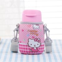 企鹅cc嘟嘟杯杯套 玻璃随手杯迷你便携斜挎背带保护套水杯袋350ml 背带款凯蒂猫