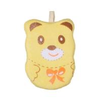 宝宝洗浴棉婴儿洗澡海绵新生儿沐浴棉儿童浴擦洗脸搓澡巾宝宝用品 黄色小熊