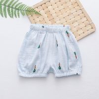 宝宝小短裤夏女外穿薄款纯棉洋气1婴儿裤衩女童2一岁儿童裤子夏天 蓝色 小萝卜19X02713 66 cm