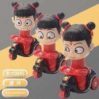 米奇米妮按压滑行车奥特曼儿童回力玩具车1-3岁宝宝惯性滑车玩具 迷你3轮哪吒-随机1只