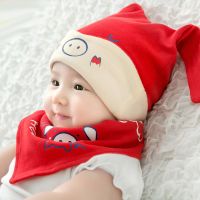 新生儿护囟门婴儿帽子春秋薄款3-6-12月纯棉胎帽男宝宝女可爱超萌 睡眠猪款-红色 仅帽子(0-12个月)