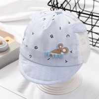 鸭舌帽儿童0-2岁网帽卡通帽子米老鼠软檐鸭舌帽夏季宝宝遮阳帽 鸭舌帽网老鼠0到6个月蓝色