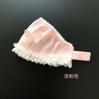 2021新款婴儿囟门帽子纯棉夏季超薄单层宝宝空顶胎帽蕾丝花边 粉色 0-1个月