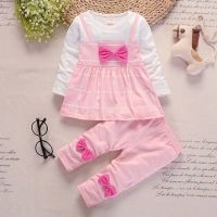 女童2021春秋新款0-5岁小中童3婴儿套装4公主连衣裙2岁6到9个月潮 格子裙粉色 73cm建议5-10个月宝宝