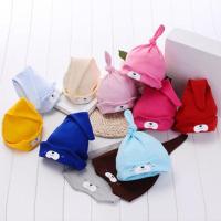婴儿新生儿帽子秋冬0-6-12个月春秋保暖棉布初生男女宝宝套头帽 啾啾帽(颜色随机) 单帽