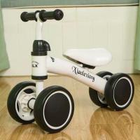 新款儿童滑行车平衡车1-3岁宝宝玩具学步车灯光音乐4轮脚踏滑步车 1003白色+安装工具