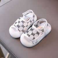 夏季宝宝凉鞋前后魔术贴1-3岁0软底防滑小童女婴儿包头透气公主鞋 56711白色 15码内长12厘米