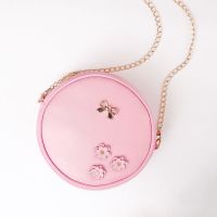 2020新款韩版儿童双肩包小女孩迷你休闲旅游背包女童公主可爱时尚 链条小圆包 粉色