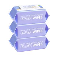 80抽湿纸巾婴儿手口专用湿巾大包带盖儿童宝宝随身小包湿纸巾批发 80抽3大包[体验装]
