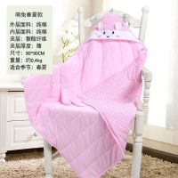 婴儿抱被春秋新生儿包被春夏季薄款抱毯宝宝襁褓包巾被子用品 萌兔春夏薄款粉色 90x90cm