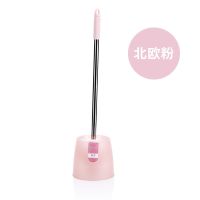 马桶刷子免打孔无死角多功能套装卫生间洗厕所软毛长柄坐便器洁刷 加长站立款(北欧粉)
