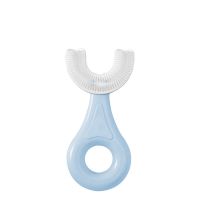 卡依洛U型牙刷儿童牙刷U型宝宝2-6-12岁口腔清洁硅胶360度牙刷 蓝色 2-6岁