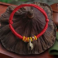 宝宝防惊吓桃木新生儿童红绳黑狗牙成人脚链桃核婴儿辟邪压惊手链 虎铃款 0-3岁