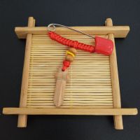 [免费刻字]辟邪挂件随身真狗牙齿宝宝防惊吓神器新生别针五帝钱 别针桃木剑款