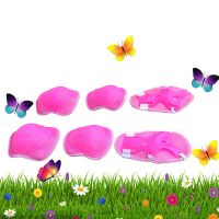 儿童平衡车护具自行车男女轮滑头盔运动六件套护膝护肘护腕防摔 护具六件套粉色