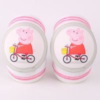 宝宝护膝盖套防摔薄款透气夏天男女童婴幼儿学步纯棉网眼护肘春秋 骑车粉边 高弹均码0-5岁腿围15-26cm