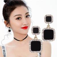 [两对装]925银针镶钻耳环百搭耳钉女网红韩版气质简约精美耳饰 E167