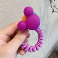 糖果色米奇头绳女扎马尾皮筋网红简约ins皮套韩国气质电话线发圈 糖果米奇[紫色]1个