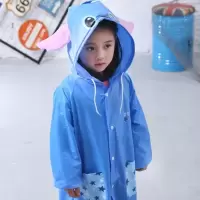 男女宝宝雨衣男童女童加厚雨披幼儿小孩小童下雨环保走路防水雨具 小童雨衣 蓝史迪仔 XS