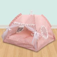 猫窝夏季猫帐篷猫咪猫房子封闭式宠物床四季通用狗窝别墅猫床用品 粉色 S-[秋冬毛毯]