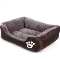 狗窝秋冬款加绒加厚保暖狗窝狗垫子泰迪金毛大中小型宠物狗窝猫窝 黑色脚印 S码[42*38CM适合5公斤内]