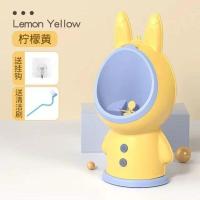 尿尿神器儿童男孩上厕所尿盆站立挂墙式小孩专用接尿小便马桶 [柠檬黄基础款]+挂钩+刷子