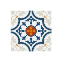 厨房地面翻新贴纸防水防滑耐磨自粘客厅阳台瓷砖贴地砖走廊地板贴 藏蓝花砖贴纸 60*60厘米 一张