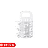 脏衣篮大号收纳篮收纳筐脏衣服挂壁折叠卫生间放换洗收纳筐脏衣娄 白色挂壁中号(送两个挂钩)