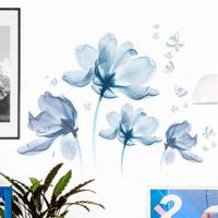 3D立体墙贴纸浪漫花朵客厅沙发背景墙装饰画卧室温馨布置自粘墙纸 兰花