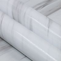 仿大理石纹贴纸家用厨房防油贴纸自粘浴室卫生间阳台背景防水墙贴 清爽白 60厘米宽*1米长